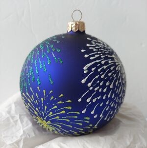 Komozja Blue Ball Glass Christmas Ornament